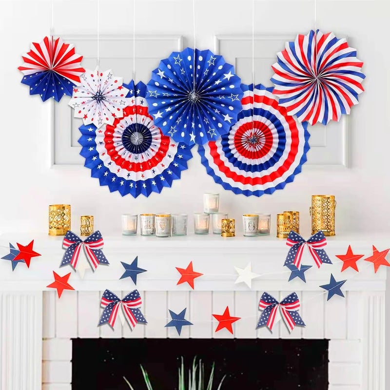 Hongsome 12 Pcs Patriotic Tree Bows Decorations,6 Inch 4th of July Ornaments for Tree Front Door Independence Day Memorial Day Veteran's Day Outdoor Red Blue White Decor - Image 5